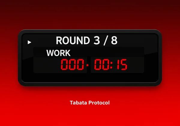 Digital timer configured for Tabata workout protocol