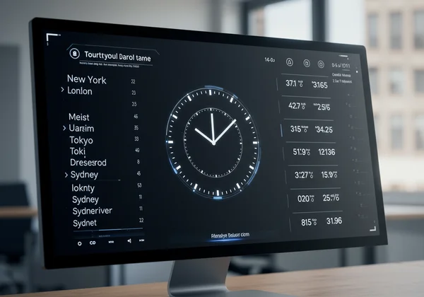 Clear, persistent multi-timezone dashboard on a screen