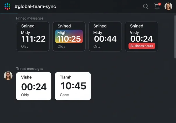 带有固定时区时钟的 Slack 频道