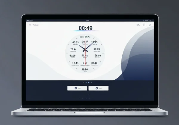Modern online world clock showing multiple time zones